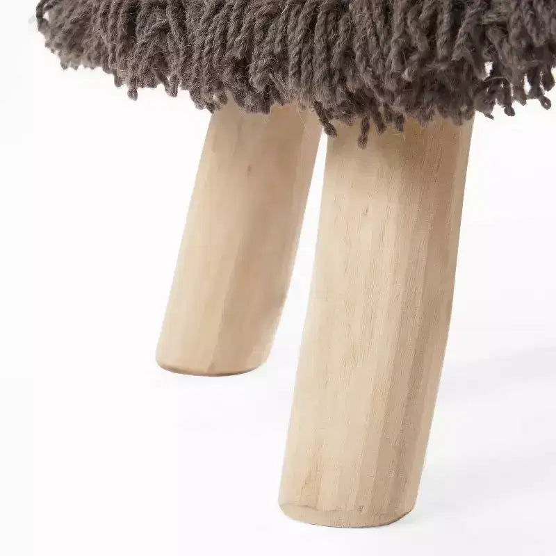 Tabouret GDFStudio Edene Boho en Tissu Fait Main avec Accents Métalliques