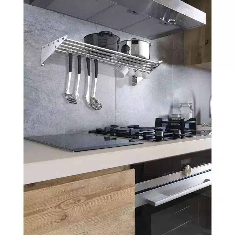 Étagère murale en acier inoxydable certifiée NSF, support de cuisine en métal avec 10 crochets en S pour un rangement et une organisation pratiques des casseroles et poêles