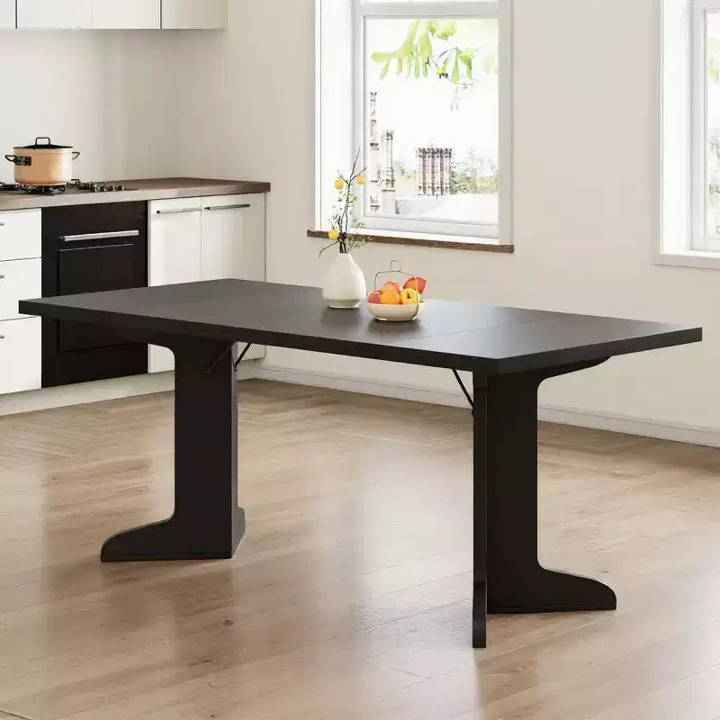 Table de cuisine rectangulaire GustoWave 71.1 de style rustique, avec plateau épais