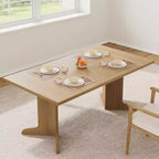 Table de cuisine rectangulaire GustoWave 71.1 de style rustique, avec plateau épais