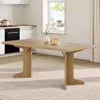 Table de cuisine rectangulaire GustoWave 71.1 de style rustique, avec plateau épais