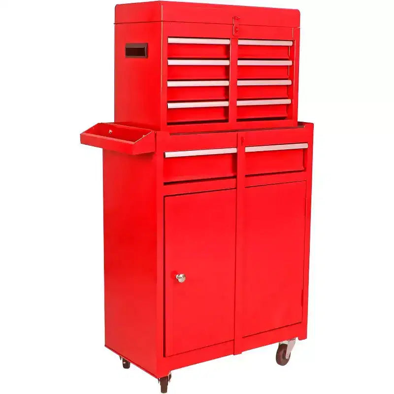 Servante d'atelier robuste à 5 tiroirs, armoire métallique roulante avec 4 roulettes, étagère de rangement réglable, capacité de 100 kg pour atelier et garage
