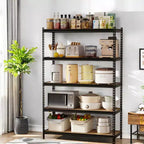 Étagères de rangement, unité d'étagères métalliques robustes à 5 niveaux 48x18x73 pouces - Étagère réglable pour garage et cuisine