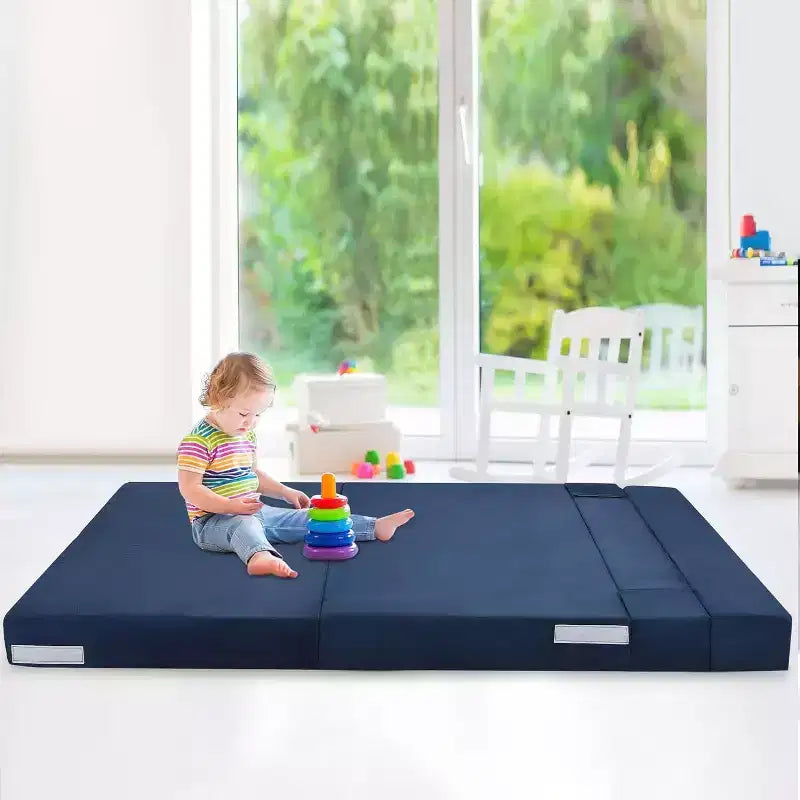 Matelas de canapé pliant Acekool, canapé-lit convertible Queen en mousse à mémoire de forme avec oreiller, futon de sol en lin pour salon ou chambre d'amis