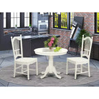 HomeStock Belmont - Ensemble table de cuisine et 2 chaises de salle à manger, blanc lin.