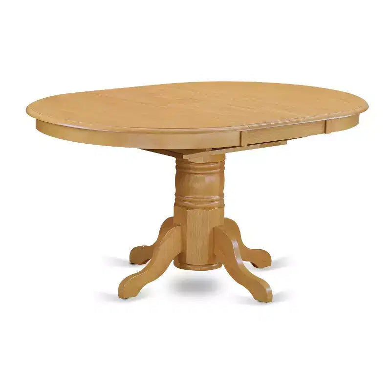 HomeStock Belmont Table de salle à manger ovale 7 pièces 42/60 avec rallonge papillon de 18 po et 6 chaises Parson avec pieds en chêne et tissu en lin fauve clair