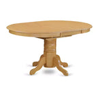 HomeStock Belmont Table de salle à manger ovale 7 pièces 42/60 avec rallonge papillon de 18 po et 6 chaises Parson avec pieds en chêne et tissu en lin fauve clair