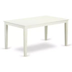 HomeStock Belmont – Salle à manger 6 pièces pour 6 personnes – Table de salle à manger, 4 chaises en bois et 1 banc – Blanc lin