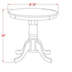 HomeStock Belmont Ensemble de salle à manger 3 pièces Mid-Century, avec table en bois et 2 chaises de salle à manger à dossier ajouré – Finition noire
