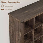 Bibliothèque de rangement 9 cubes, étagère horizontale de style ferme à 4 niveaux, bibliothèque de rangement en bois de 95 cm