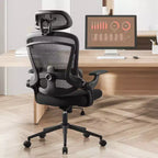 Chaise de bureau Bestier avec support lombaire et appui-tête réglables, chaise d'ordinateur en maille confortable avec accoudoirs relevables souples, chaise de jeu à hauteur réglable