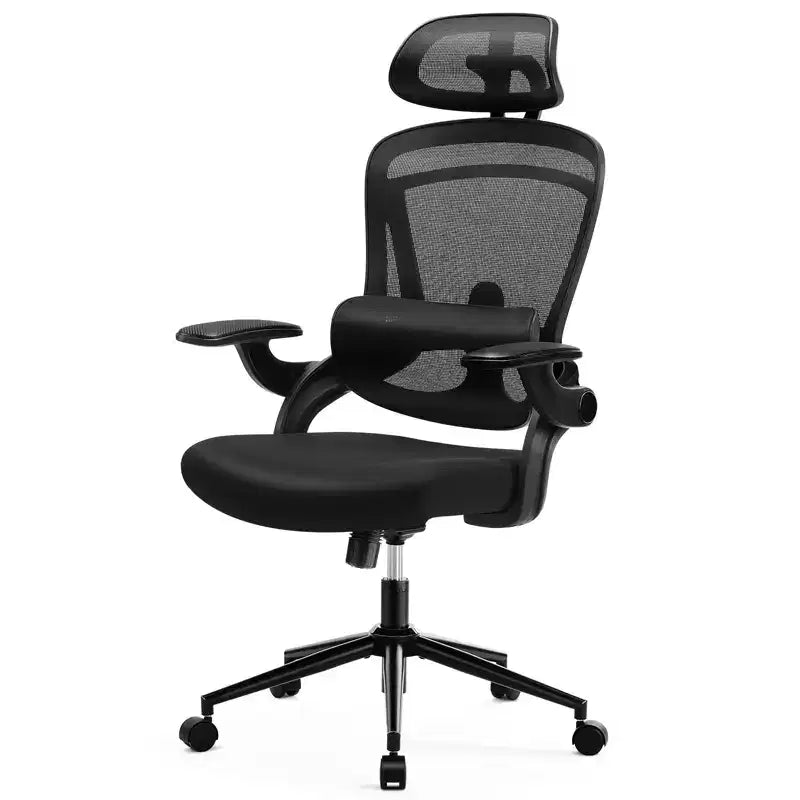 Chaise de bureau Bestier avec support lombaire et appui-tête réglables, chaise d'ordinateur en maille confortable avec accoudoirs relevables souples, chaise de jeu à hauteur réglable