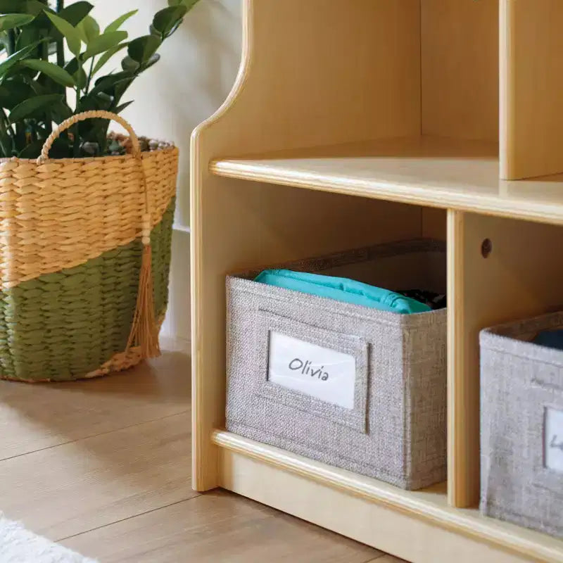 Casier de rangement en bois Guidecraft EdQ à 5 sections avec banc pour salle de classe, organisateur de casiers pour enfants avec étagères et crochets pour manteaux