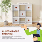 JIONJOY Étagère de rangement 9 cubes, bibliothèque verticale de 91 cm de haut avec panneaux arrière amovibles, étagère ouverte robuste