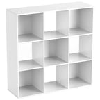 JIONJOY Étagère de rangement 9 cubes, bibliothèque verticale de 91 cm de haut avec panneaux arrière amovibles, étagère ouverte robuste