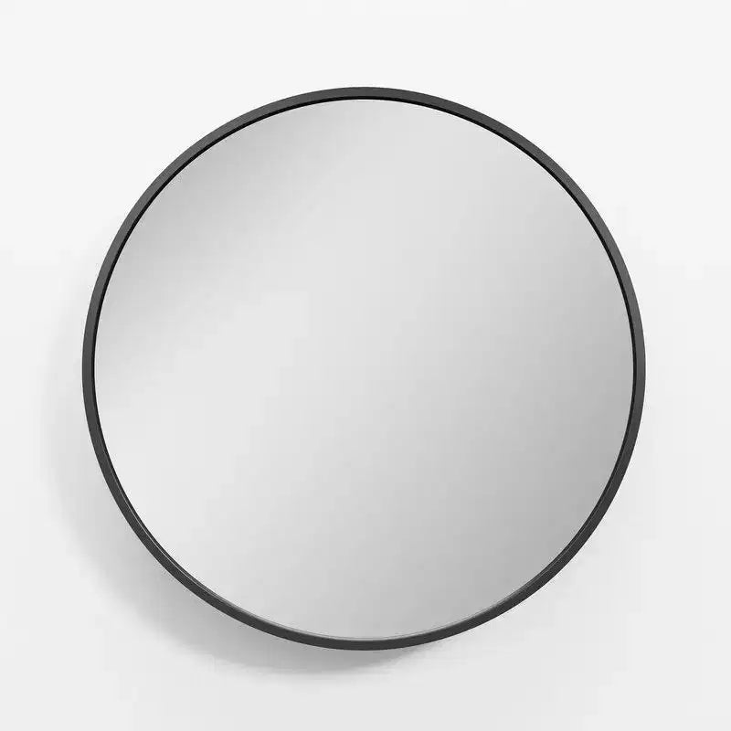 PexFix Armoire de toilette ronde noire 24 pouces avec miroir, montage en surface, cadre métallique, étagères amovibles pour salle de bain