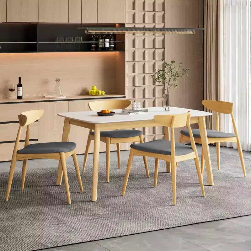 Ensemble de salle à manger Christopher Knight Home Sabrina, 5 pièces, en bois d'hévéa rembourré, de style moderne du milieu du siècle