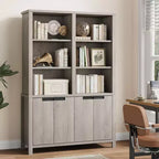 Bibliothèque de Ferme 71, Étagère Vintage avec Armoire de Rangement et Étagère Réglable, Bibliothèque Rustique pour Salon, Bureau, Bibliothèque