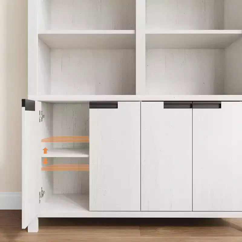 Bibliothèque de Ferme 71, Étagère Vintage avec Armoire de Rangement et Étagère Réglable, Bibliothèque Rustique pour Salon, Bureau, Bibliothèque