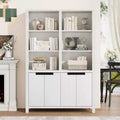 71 Farmhouse Bookcase, Vintage Bookshelf with Storage Cabinet & Adjustable Shelf,Rustic Bookcase for Living Room Office Library