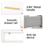 Commode Karl Home à 9 tiroirs en panneau de particules blanc 120 cm L