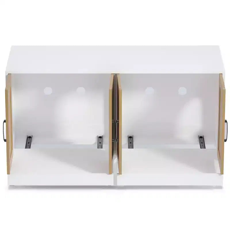 Meuble de rangement polyvalent pour chat avec portes en sisal, 119,9 cm, meuble TV/table d'appoint