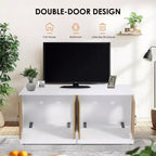 Meuble de rangement polyvalent pour chat avec portes en sisal, 119,9 cm, meuble TV/table d'appoint
