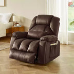 Fauteuil inclinable motorisé Bestier 40.1 W en microsuède surdimensionné avec double moteur, massage et chauffage