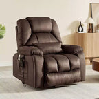 Bestier 40.1 W Microsuede Oversize Dual Motor Power Lift Recliner Chair With Massage and Heating
