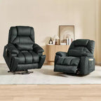Fauteuil inclinable motorisé Bestier 40.1 W en microsuède surdimensionné avec double moteur, massage et chauffage