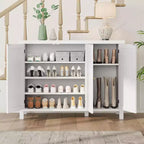 Meuble à chaussures avec portes, meuble à chaussures de ferme de 89 cm, rangement de chaussures à 4 niveaux pour entrée, grand meuble organisateur de chaussures pour salon et couloir.