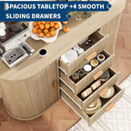 47 Buffet en cannage moderne pour cuisine avec rangement, meuble de bar à café avec portes