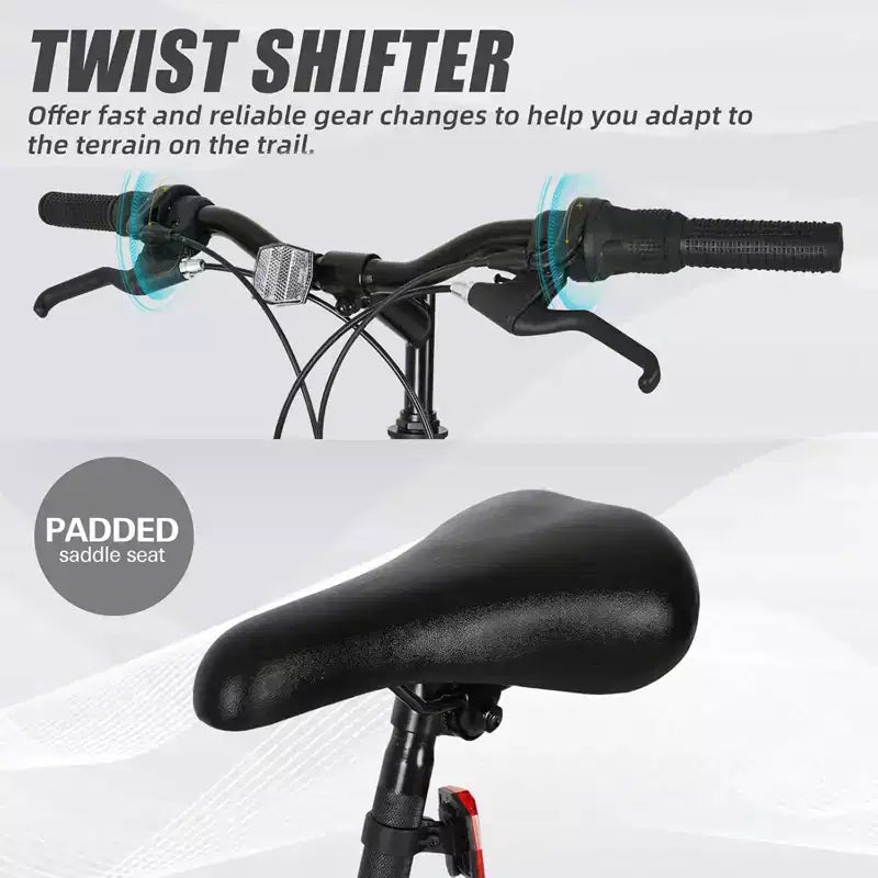 Vélo VTT hykolity 26 pouces, vélo 18 vitesses pour hommes et femmes adultes, vélo de sport tout-terrain avec double suspension intégrale, noir
