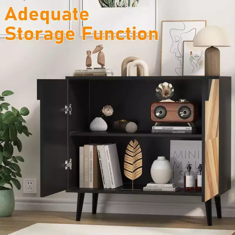 Buffet de rangement autoportant moderne, Meuble d'appoint avec portes, Buffet en bois avec rangement pour salle à manger