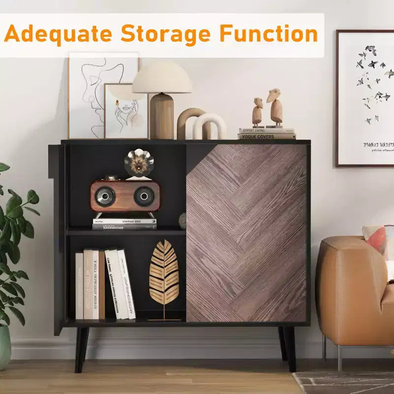 Buffet de rangement autoportant moderne, Meuble d'appoint avec portes, Buffet en bois avec rangement pour salle à manger