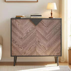 Modern Storage Free Standing Accent Cabinet, Buffet Cabinet with Doors, Wood Finish Sideboard Buffet with Storage for Dining Room
