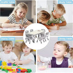 Table et 6 Chaises pour Enfants - Table d'Activités et de Repas à Hauteur Réglable pour Tout-Petits de 3 à 10 Ans, 136 kg
