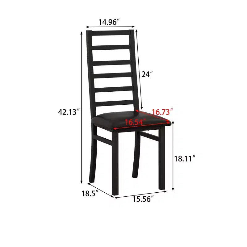 MAYEERTY Chaises de salle à manger en métal, lot de 4, pieds en acier et sièges en cuir PU, dossier haut sans accoudoirs, pour salon et cuisine, noir