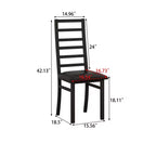MAYEERTY Chaises de salle à manger en métal, lot de 4, pieds en acier et sièges en cuir PU, dossier haut sans accoudoirs, pour salon et cuisine, noir