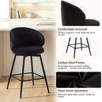 Bekrvio 30 Tabourets de bar pivotants de 2/3/4, Tabourets de bar modernes en velours avec dossier incurvé et structure métallique, Chaises de bar pour îlot de cuisine, Pub à domicile