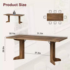 Table de salle à manger moderne 71 - 6-8 places avec pieds en bois uniques pour cuisine et salle à manger