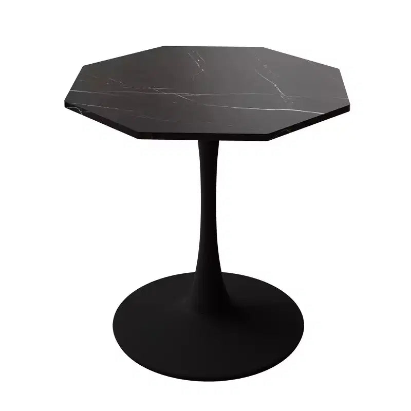 Table basse octogonale MAYEERTY avec base en métal et plateau en MDF pour salle à manger et salon, aspect marbre