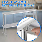 Acekool Table de Travail en Acier Inoxydable 60 NSF - Table de Préparation Commerciale avec Roulettes et Dosseret pour Cuisines