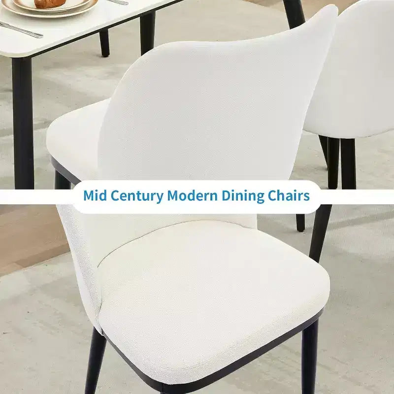 Lot de chaises de salle à manger modernes Acekool : Assise rembourrée neutre, pieds en bois, montage facile