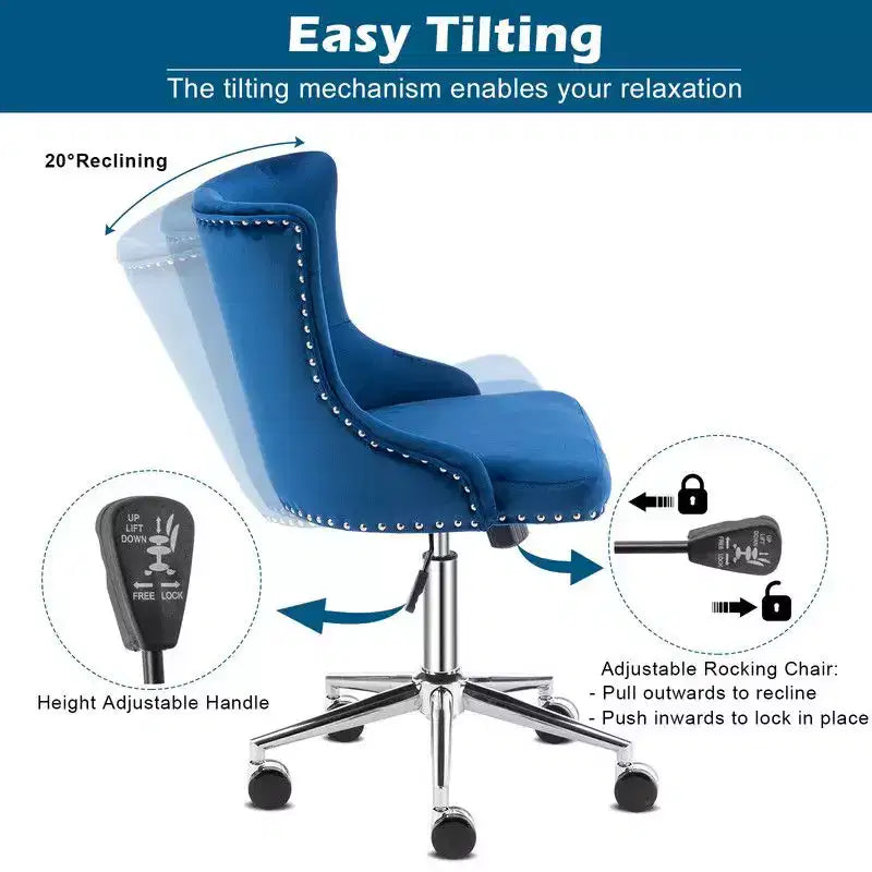 Chaise Karl Home | Chaise de bureau à roulettes pour maquillage