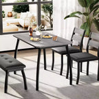 Ensemble de salle à manger Coolmee pour 4 personnes, table de cuisine avec banquette rembourrée et 2 chaises, ensemble de meubles de salle à manger 4 pièces pour petit espace, appartement