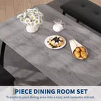 Ensemble de salle à manger Coolmee pour 4 personnes, table de cuisine avec banquette rembourrée et 2 chaises, ensemble de meubles de salle à manger 4 pièces pour petit espace, appartement
