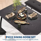Ensemble de salle à manger Coolmee pour 4 personnes, table de cuisine avec banquette rembourrée et 2 chaises, ensemble de meubles de salle à manger 4 pièces pour petit espace, appartement