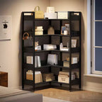 Étagère d'angle convertible à 5 niveaux, Bibliothèque industrielle en forme de L avec rangement pour la maison, le bureau et le salon