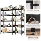 Étagère d'angle convertible à 5 niveaux, Bibliothèque industrielle en forme de L avec rangement pour la maison, le bureau et le salon